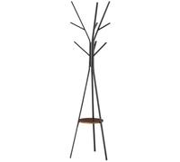 HOMCOM Porte-Manteau Mural Étagère Métal Marron Contemporain 45x45x180cm Aosom France