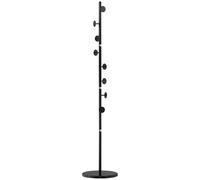 HOMCOM Porte-Manteau sur Pied avec 8 Crochets, Structure en Acier avec Base en Marbre, 35x35x170 cm, Noir