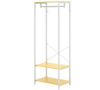 HOMCOM Porte-Manteaux avec tringle et 2 étagère à chaussures 60L x 40l x 167,5H cm Aspect bois naturel métal Blanc