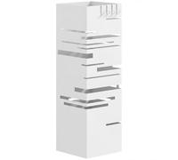 HOMCOM Porte-parapluies Métal avec 4 Crochets 15.5x15.5x49 cm Blanc | Porte-parapluies, bac amovible, pour entrée, bureau