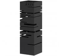 HOMCOM Porte-parapluies Métallique avec 4 Crochets et Bac d'Égouttement Amovible pour Entrée Bureau 15,5x15,5x49 cm Noir