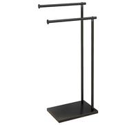 HomCom Porte-serviettes sur pied 2 barres acier 35,5 x 20 x 78 cm Noir