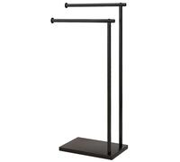 HOMCOM Porte-serviettes sur pied en acier avec 2 barres support pour serviette 35,5l x 20P x 78H cm - noir