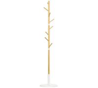 HomCom – Portemanteau sur pied Vestiaire 8 patères pour entrée/couloir – Bambou et métal 175,6 cm