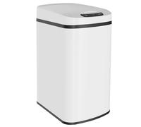 HOMCOM Poubelle 12L infrarouge avec seau amovible, en acier inoxydable, ABS et PP, 28x22x41 cm, Blanc