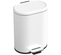 HOMCOM Poubelle 12L Poubelle à pédale avec couvercle, pédale, seau intérieur, fonction Soft-Close, 30 x 25,5 x 37,5 cm, blanc