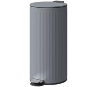 HOMCOM Poubelle 30 L à pédale avec couvercle amorti et pédale, insert intérieur en métal, Gris, 36 x 30 x 60,5 cm