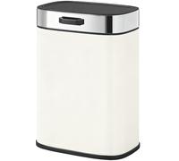 HOMCOM Poubelle 5 L, posable ou suspendue, acier inox, Crème blanche