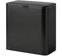 HOMCOM Poubelle 8 L, placable sur pied ou suspendue, acier inoxydable, Noir