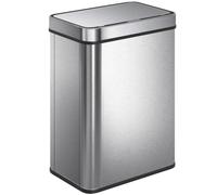 Poubelle cuisine automatique - HOMCOM - 50L - couvercle à fermeture en douceur - acier inoxydable - 39x27x54cm - argent