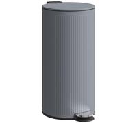 HOMCOM Poubelle à pédale 30L Gris foncé 36x30x60.5cm | Couvercle à fermeture douce, collecteur de déchets, seau intérieur amovible, poubelle, métal.