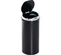 HOMCOM Poubelle automatique 42L, poubelle de cuisine en acier galvanisé à capteur de mouvement et bac interne amovible, noir