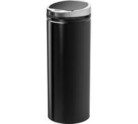 HOMCOM Poubelle automatique 50L, poubelle de cuisine en acier galvanisé à capteur de mouvement et bac interne amovible, noir