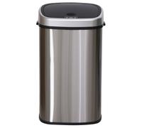 HOMCOM Poubelle Automatique avec Capteur Infrarouge 58L Argent L40,9 x P28,9 x H68 cm