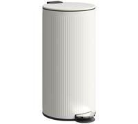 HOMCOM Poubelle cuisine 30L, poubelle à pédale avec seau intérieur amovible, couvercle à fermeture douce, 36x30x60,5cm, crème