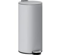 HOMCOM Poubelle cuisine 30L, poubelle à pédale en métal avec seau intérieur amovible, couvercle à fermeture douce et maintien en ouverture, pour cuisine, bureau, maison, gris clair