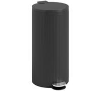 HOMCOM Poubelle Cuisine 30L, Poubelle à Pédale en Métal avec Seau Intérieur Amovible, Couvercle en Bambou à Fermeture Douce et Maintien en Ouverture, pour Cuisine, Bureau, Maison, Gris Clair