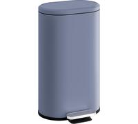 HOMCOM Poubelle cuisine 30L, poubelle à pédale rectangulaire avec seau intérieur amovible, couvercle à fermeture douce 90° et maintien en ouverture, anti-traces, pour bureau et maison, gris