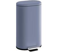 HOMCOM Poubelle Cuisine 30L Poubelle à Pédale Seau Intérieur Amovible Gris | Rectangulaire, Couvercle Fermeture Douce 90° Maintien Ouverture, Anti-Traces, pour Bureau et Maison
