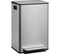 HOMCOM Poubelle cuisine 50L, poubelle à pédale en acier inoxydable avec seau intérieur amovible, couvercle à fermeture douce et maintien en ouverture, filtre anti-odeurs, poignées, anti-traces, argent