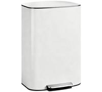 HOMCOM Poubelle cuisine 50L, poubelle à pédale, seau intérieur amovible, couvercle à fermeture douce, 45,1x36,5x62,6cm, crème