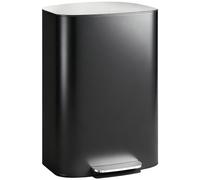 HOMCOM Poubelle cuisine 50L, poubelle à pédale, seau intérieur amovible, couvercle à fermeture douce, 45,1x36,5x62,6cm, noir