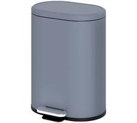 HOMCOM Poubelle cuisine 6L, poubelle à pédale en métal avec seau intérieur, couvercle à fermeture douce, 24,5x21,5x29,5cm, gris