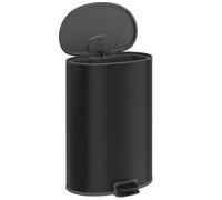 HOMCOM Poubelle cuisine à pédale 40 L, couvercle à fermeture douce, noire | Couvercle à maintien ouvert, seau intérieur amovible, acier inoxydable anti-traces, pour cuisine, maison, bureau et tri