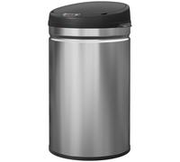 HOMCOM Poubelle cuisine automatique 30L acier inoxydable, poubelle à couvercle à fermeture en douceur, 32x30,5x51cm, argent