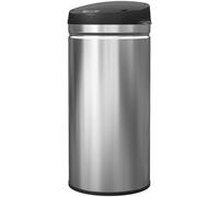 HOMCOM Poubelle cuisine automatique 42L acier inoxydable, poubelle à couvercle à fermeture en douceur, 30,5x30,5x68cm, argent