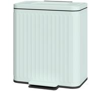 HOMCOM Poubelle de cuisine, 2 x 20 L compartiments, tri efficace des déchets, pédale, Plastique, Métal, Vert