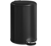 HOMCOM Poubelle de Cuisine 20 L en Métal, Poubelle à Pédale avec Couvercle à Fermeture Douce et Seau Amovible, Noir