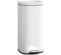 HOMCOM Poubelle de cuisine 30 L à pédale avec couvercle, fonction fermeture douce et maintien ouvert pour cuisine, maison