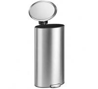 HOMCOM Poubelle de cuisine 30 L slim avec seau intérieur amovible, argenté | Poubelle en acier inoxydable avec couvercle à fermeture douce, pédale et compartiment désodorisant pour cuisine et bureau