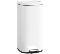 HOMCOM Poubelle de cuisine 30L à pédale avec couvercle, fonction fermeture douce et maintien ouvert pour cuisine, Zuhause