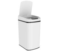 HOMCOM Poubelle de Cuisine Automatique 12 L en Acier Inoxydable, Poubelle à Capteur avec Couvercle, 28 x 22 x 41 cm, Blanc