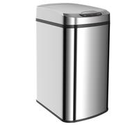 HOMCOM Poubelle de cuisine automatique 12 L en acier inoxydable, poubelle à capteur avec couvercle, 28 x 22 x 41 cm, argent