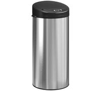 HOMCOM Poubelle de cuisine automatique 30 L en acier inoxydable argent | Couvercle à Fermeture en Douceur, Capteur de Mouvement Sans Contact, Fonctionnant par Piles, Anti-Digitales