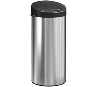 HOMCOM Poubelle de cuisine automatique 30 L en acier inoxydable, couvercle à fermeture en douceur, 32 x 30 x 68 cm, argent