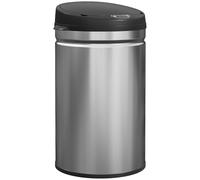 HOMCOM Poubelle de cuisine automatique 30L en acier inoxydable, couvercle à fermeture en douceur, poubelle à capteur de mouvement sans contact, résistant aux empreintes digitales, argent