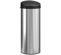 HOMCOM Poubelle de cuisine automatique 55 L en acier inoxydable, couvercle à fermeture en douceur, 32 x 30 x 78,5 cm, argent