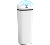 Poubelle cuisine automatique - HOMCOM - 50L - capteur de mouvement sans contact, anti-traces - acier inoxydable - 33x25x84cm - blanc