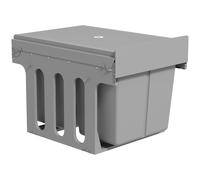 HOMCOM Poubelle extractible sous-évier avec 3 compartiments Capacité totale 31L (15L+8Lx2) Fixation inférieure Gris clair