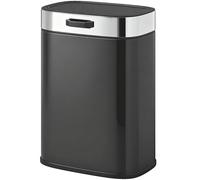 HOMCOM Poubelle, poubelle de cuisine en acier inoxydable avec couvercle restant ouvert, cuve intérieure amovible, 21,5x19,5x30 cm, Noir