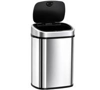 HOMCOM Poubelle Sensorielle Automatique Inox Touchless 58L Argent