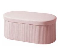 HOMCOM Pouf de rangement Banquette de rangement pliante 72 L 76x38x35 cm Revêtu de velours Coffre de rangement Rose