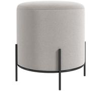 Pouf ottoman - HOMCOM - tabouret repose-pied velours pieds acier décoration salon chambre - velours - Ø 35x38cm - gris clair