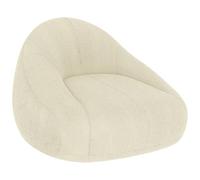 HOMCOM Pouf pour Adultes en Velours Côtelé 114x121x60cm, Crème | Canapé Pouf Rembourré en Mousse, Forme Enveloppante, Sans Montage, Fauteuil Salon Chambre pour Lecture Gaming Méditation