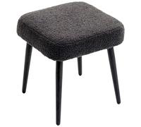 HOMCOM Pouf, Repose-Pieds, Siège Rembourré, Imitation Cachemire, Pieds en Acier, 42 x 42 x 47 cm, Gris foncé