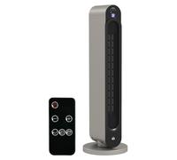 HOMCOM : Radiateur électrique oscillant avec 3 modes, température réglable et télécommande, dimensions : 25 x 73,5 cm, couleur : argent